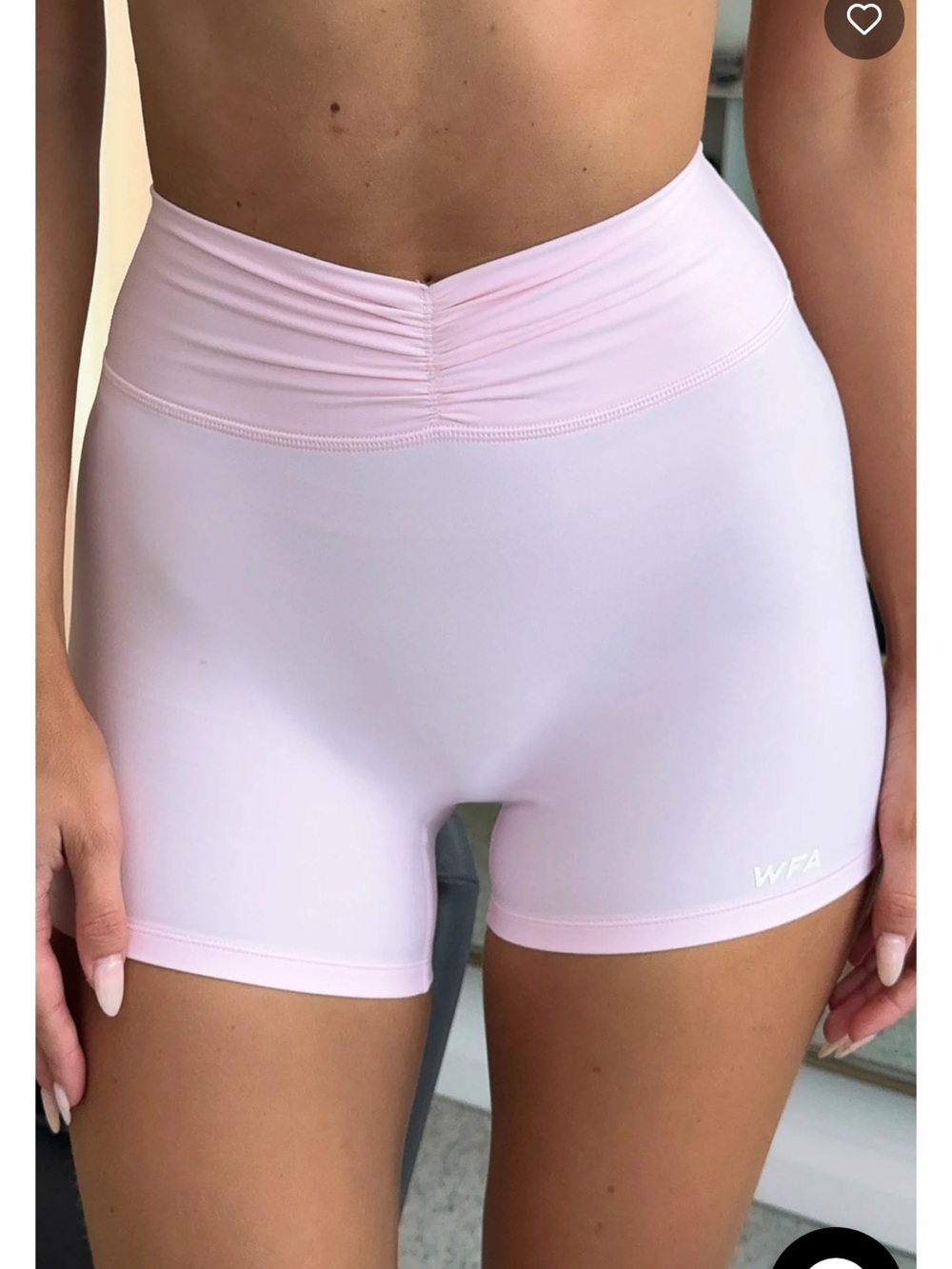 NWT White Fox Radiate High Waisted Shorts in Ballet Pink - XL